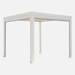 Pergola bioclimatica 3x3m in alluminio V2 + 2 tende da 3m