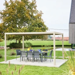 Pergola bioclimatica 3x4m in alluminio e acciaio, lamelle orientabili