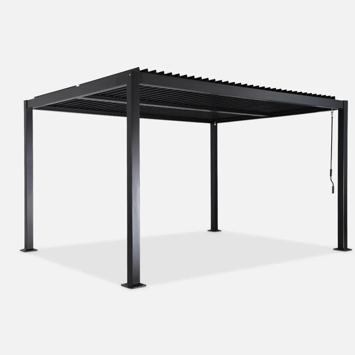 Pergola bioclimatica 3x4m in alluminio e acciaio, lamelle orientabili