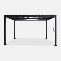 Pergola bioclimatica 3x4m in alluminio e acciaio, lamelle orientabili