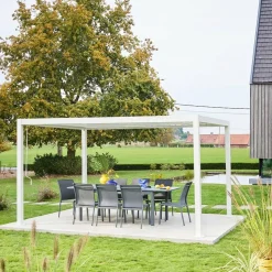 Pergola bioclimatica 3x4m in alluminio e acciaio, lamelle orientabili