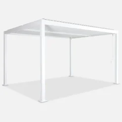 Pergola bioclimatica 3x4m in alluminio e acciaio, lamelle orientabili