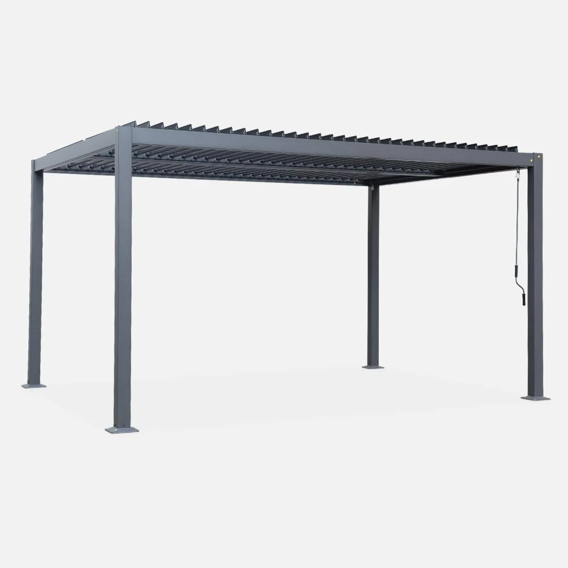 Pergola bioclimatica 3x4m in alluminio e acciaio, lamelle orientabili