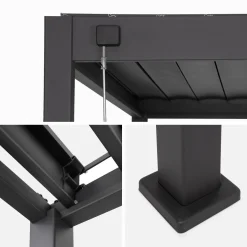 Pergola bioclimatica 3x4m in alluminio, lamelle orientabili