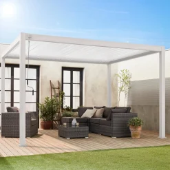 Pergola bioclimatica 3x4m in alluminio, lamelle orientabili