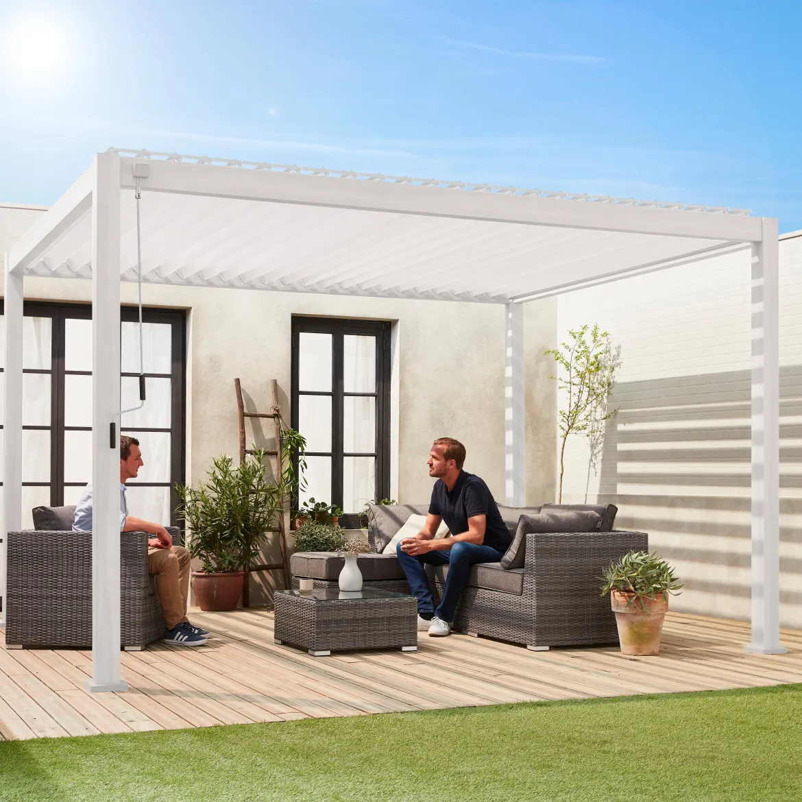 Pergola bioclimatica 3x4m in alluminio, lamelle orientabili