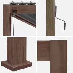 Pergola bioclimatica 3x4m in alluminio, lamelle orientabili