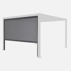 Pergola bioclimatica 3x3m in alluminio e acciaio + tenda 3m
