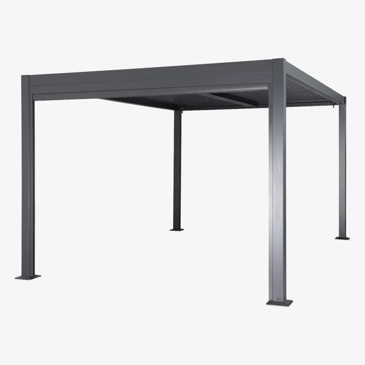 Pergola bioclimatica 3x3m in alluminio e acciaio + tenda 3m