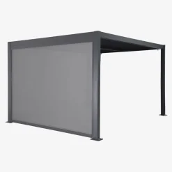 Pergola bioclimatica 3x3m in alluminio e acciaio + tenda 3m
