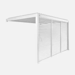 Pergola bioclimatica 3x4m in alluminio addossata + 3 persiane 1.3m