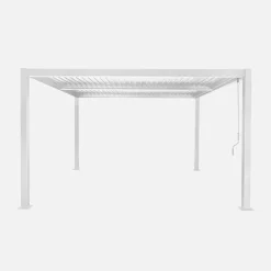 Pergola bioclimatica 3.6x3.6m in alluminio e acciaio con lamelle orientabili