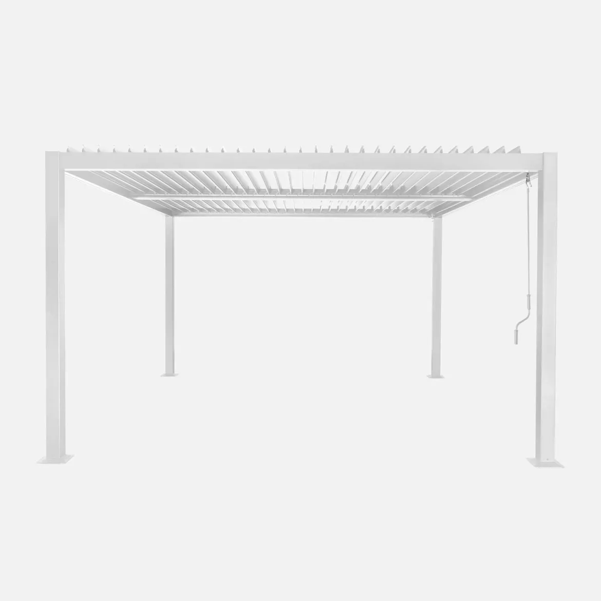 Pergola bioclimatica 3.6x3.6m in alluminio e acciaio con lamelle orientabili