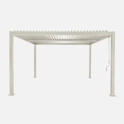 Pergola bioclimatica 3.6x3.6m in alluminio e acciaio con lamelle orientabili