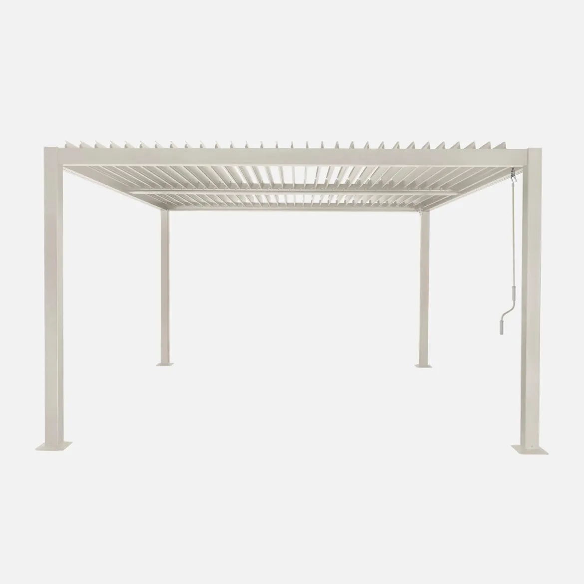 Pergola bioclimatica 3.6x3.6m in alluminio e acciaio con lamelle orientabili