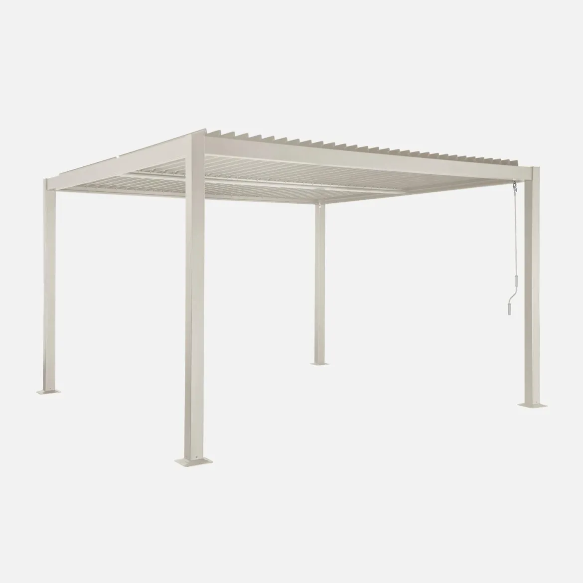 Pergola bioclimatica 3.6x3.6m in alluminio e acciaio con lamelle orientabili