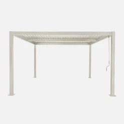 Pergola bioclimatica 3.6x3.6m in alluminio e acciaio con lamelle orientabili