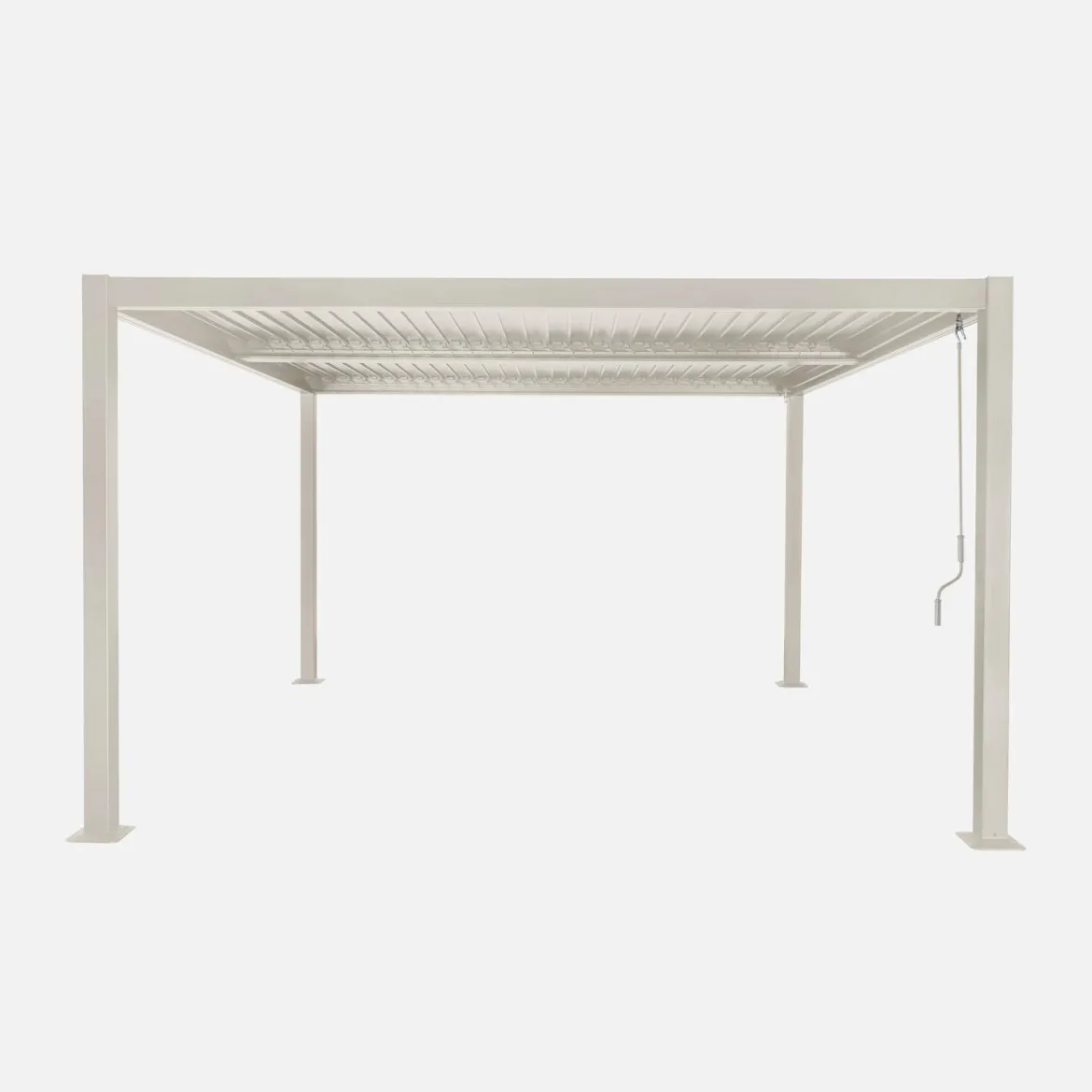 Pergola bioclimatica 3.6x3.6m in alluminio e acciaio con lamelle orientabili