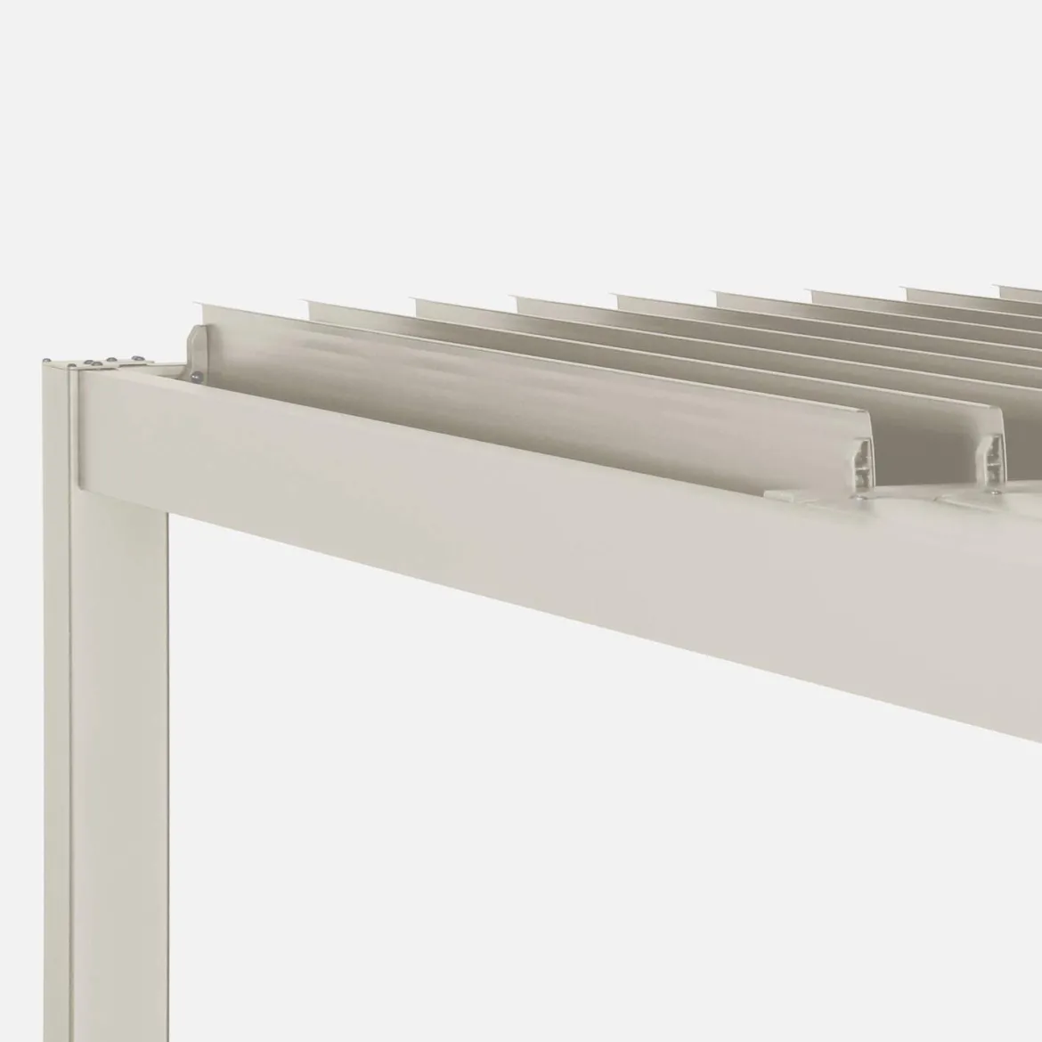 Pergola bioclimatica 3.6x3.6m in alluminio e acciaio con lamelle orientabili