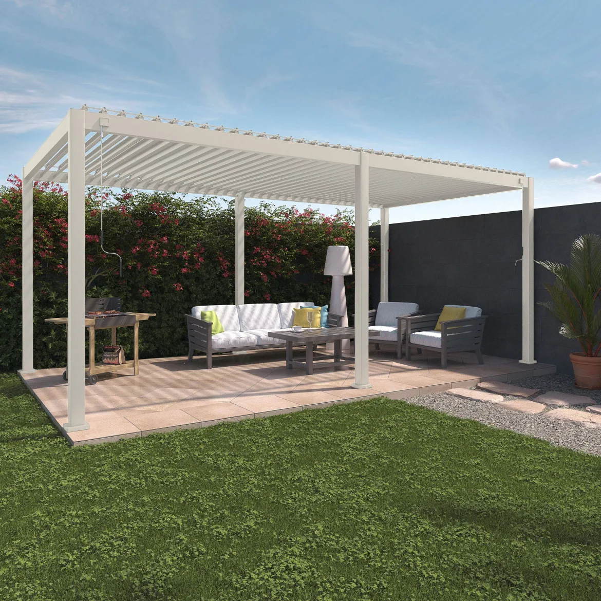 Pergola bioclimatica 3x6m in alluminio, lamelle orientabili