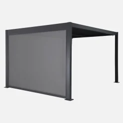 Pergola bioclimatica 3x4m in alluminio e acciaio + tenda 3m