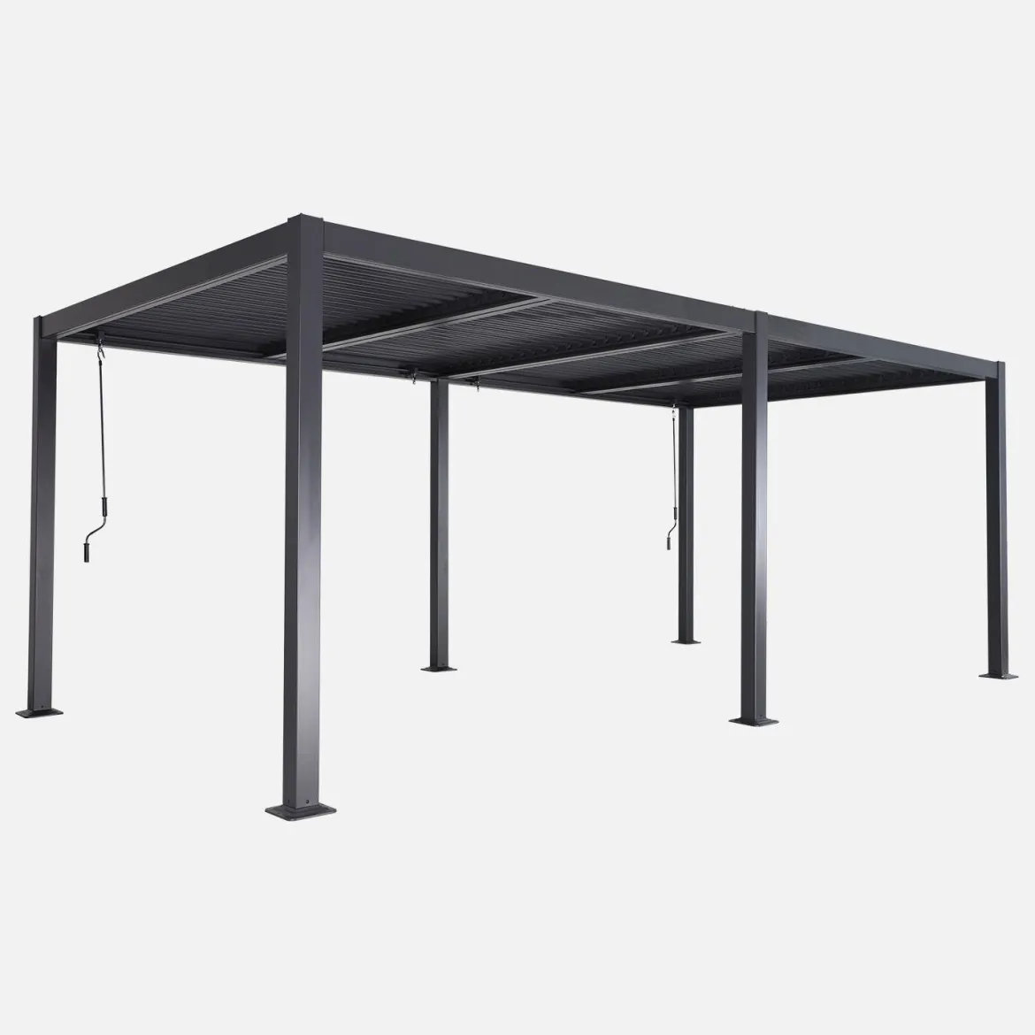 Pergola bioclimatica 3x6m in alluminio e acciaio, lamelle orientabili