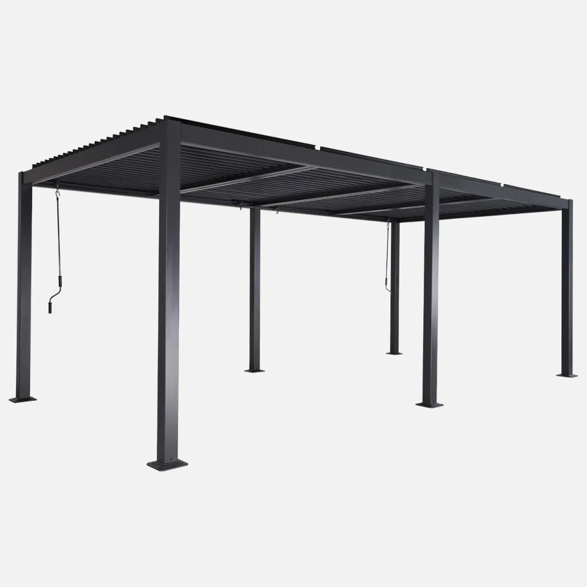 Pergola bioclimatica 3x6m in alluminio e acciaio, lamelle orientabili
