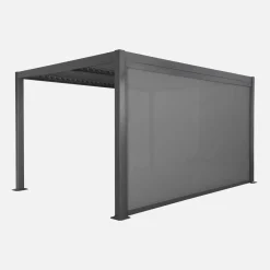 Pergola bioclimatica 3x4m in alluminio e acciaio + tenda 4m