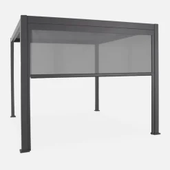 Pergola bioclimatica 3x4m in alluminio + tenda da sole 3m