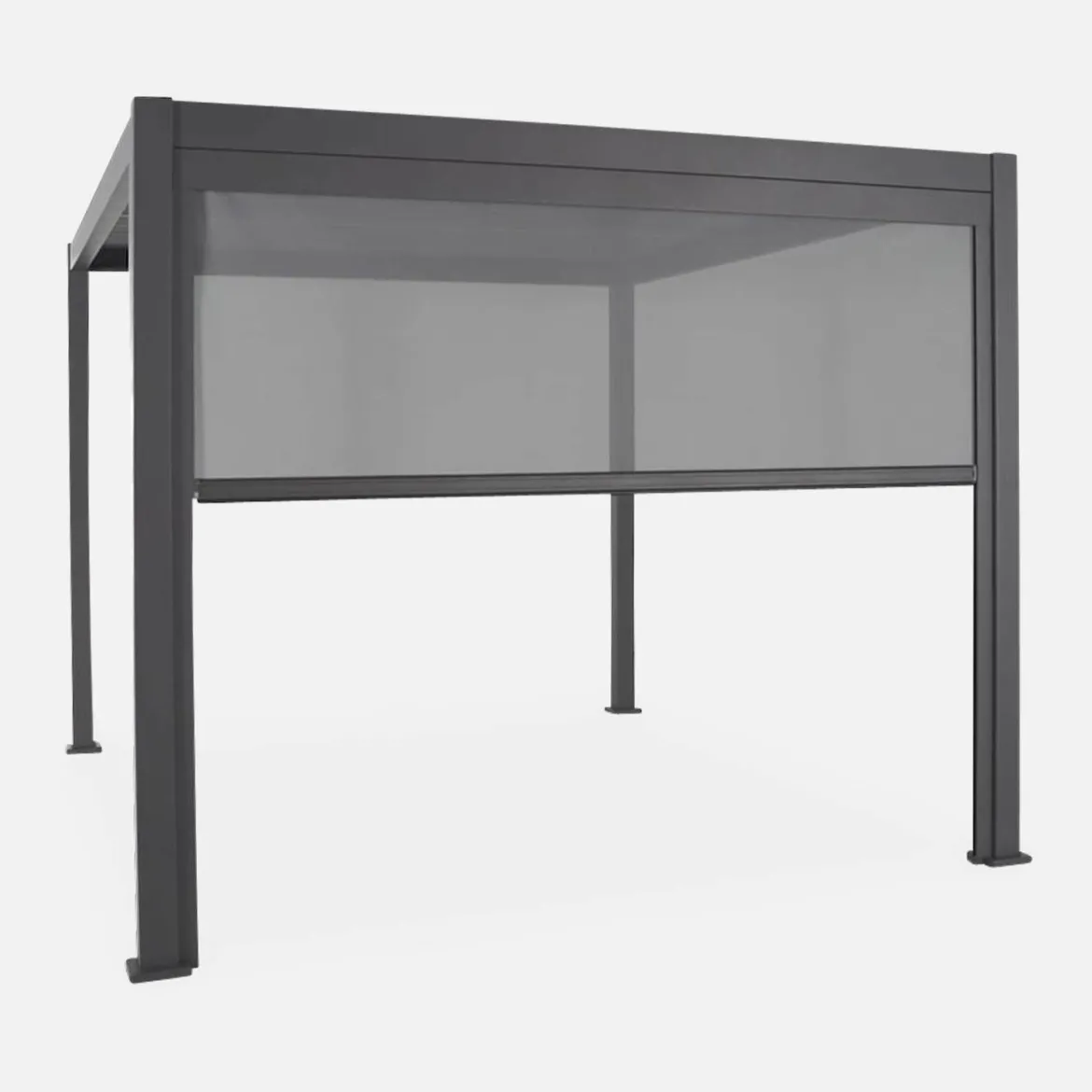 Pergola bioclimatica 3x4m in alluminio + tenda da sole 3m