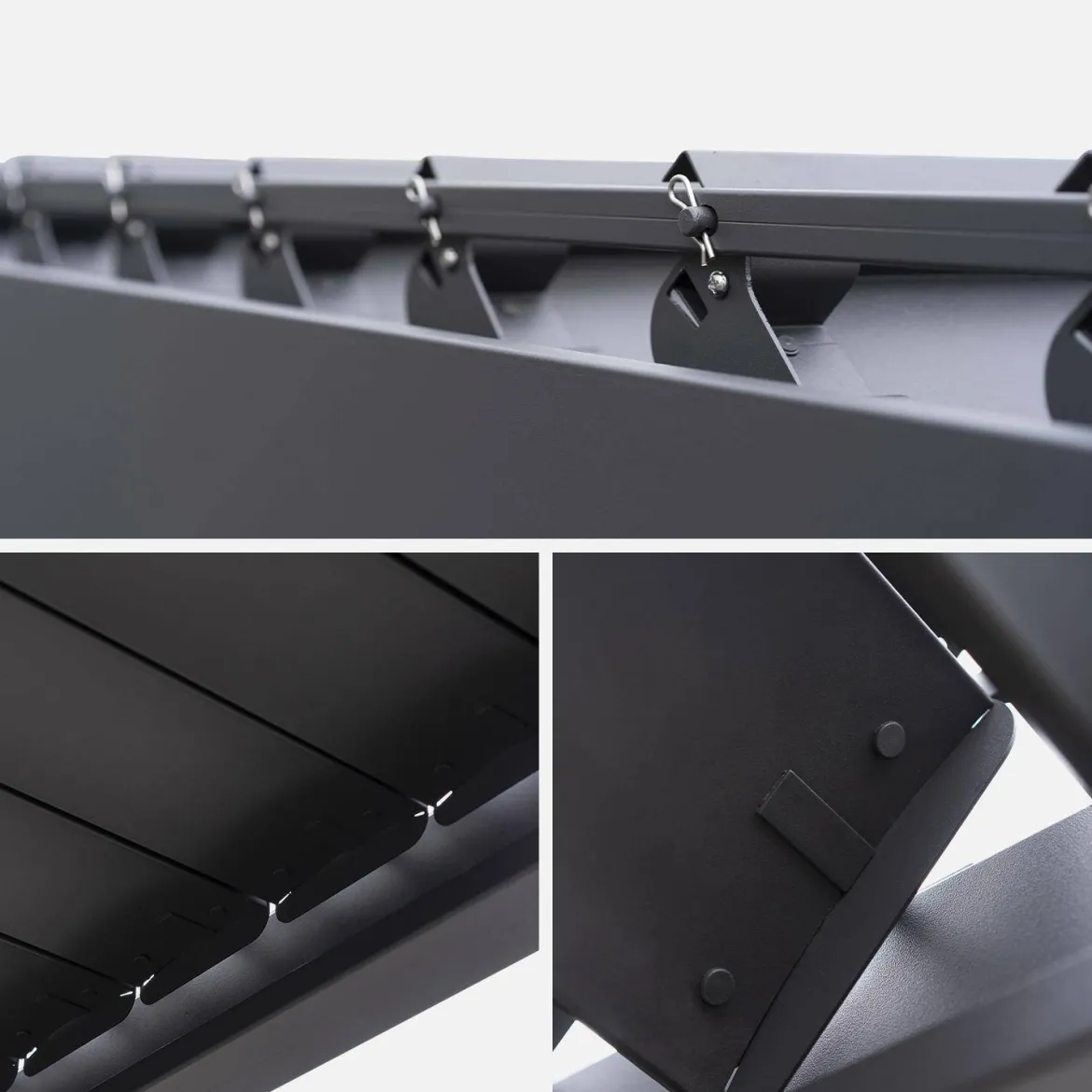 Pergola bioclimatica 3x4m in alluminio + tenda da sole 3m