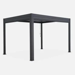 Pergola bioclimatica 3x4m in alluminio + tenda da sole 3m