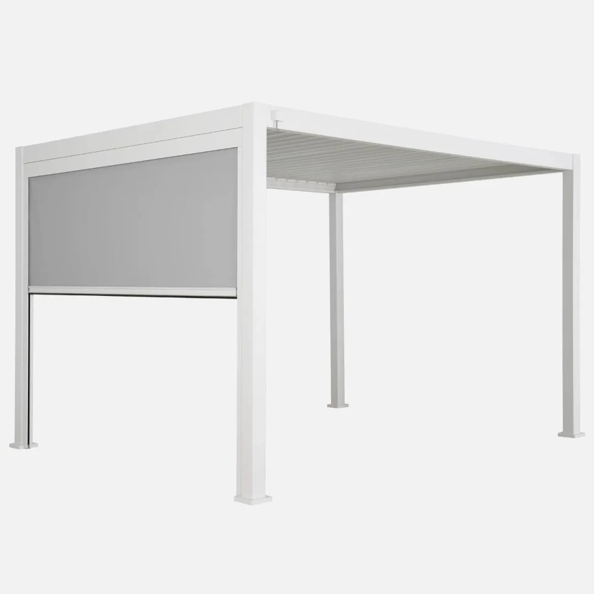Pergola bioclimatica 3x4m in alluminio + tenda da sole 3m