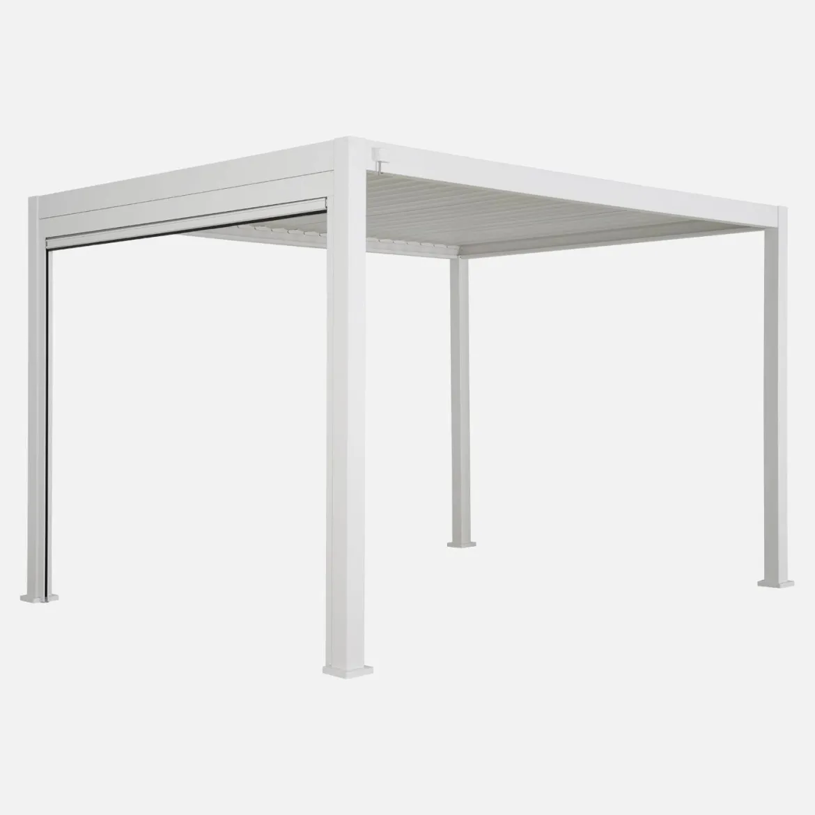 Pergola bioclimatica 3x4m in alluminio + tenda da sole 3m