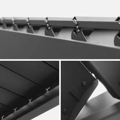 Pergola bioclimatica 3x4m in alluminio + 3 persiane 1.3m a lamelle orientabili