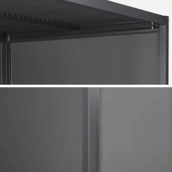 Pergola bioclimatica 3x4m in alluminio + tenda da 3m + tenda da 4m