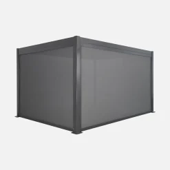 Pergola bioclimatica 3x4m in alluminio + tenda da 3m + tenda da 4m