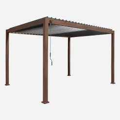 Pergola bioclimatica 3x4m in alluminio + tenda da 3m + tenda da 4m