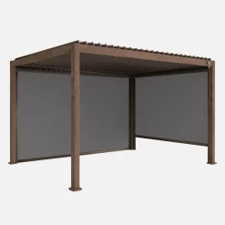 Pergola bioclimatica 3x4m in alluminio + tenda da 3m + tenda da 4m