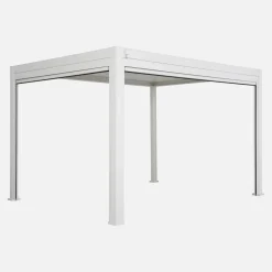 Pergola bioclimatica 3x4m in alluminio + tenda da 3m + tenda da 4m