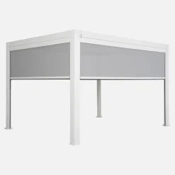 Pergola bioclimatica 3x4m in alluminio + tenda da 3m + tenda da 4m