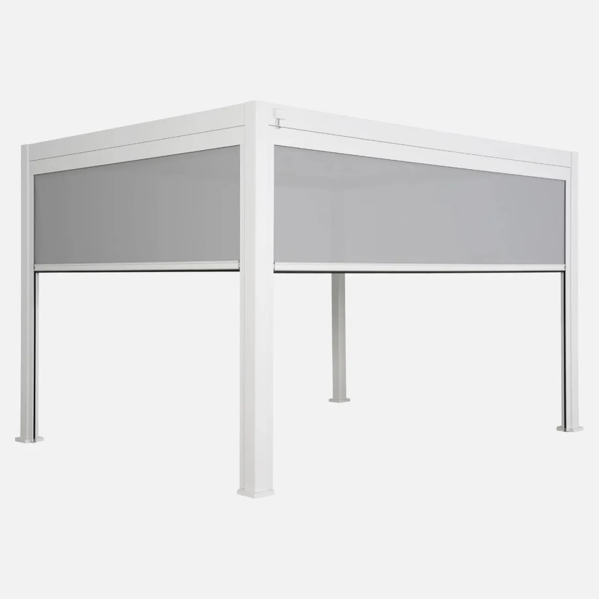 Pergola bioclimatica 3x4m in alluminio + tenda da 3m + tenda da 4m