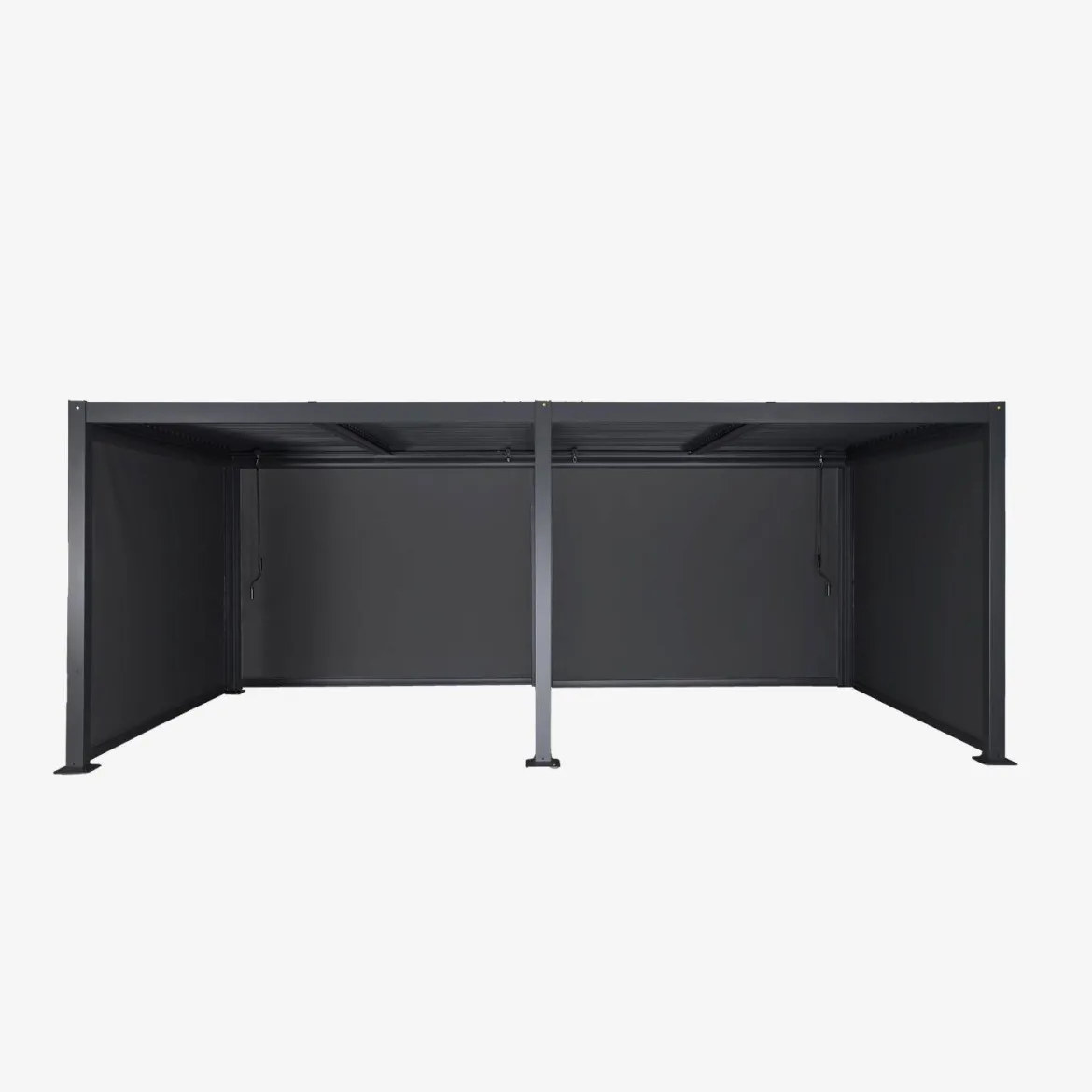 Pergola bioclimatica 3x6m in alluminio e acciaio + 4 tende 3m