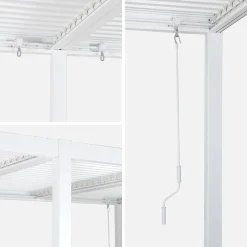 Pergola bioclimatica 3x6m in alluminio e acciaio + 4 tende 3m