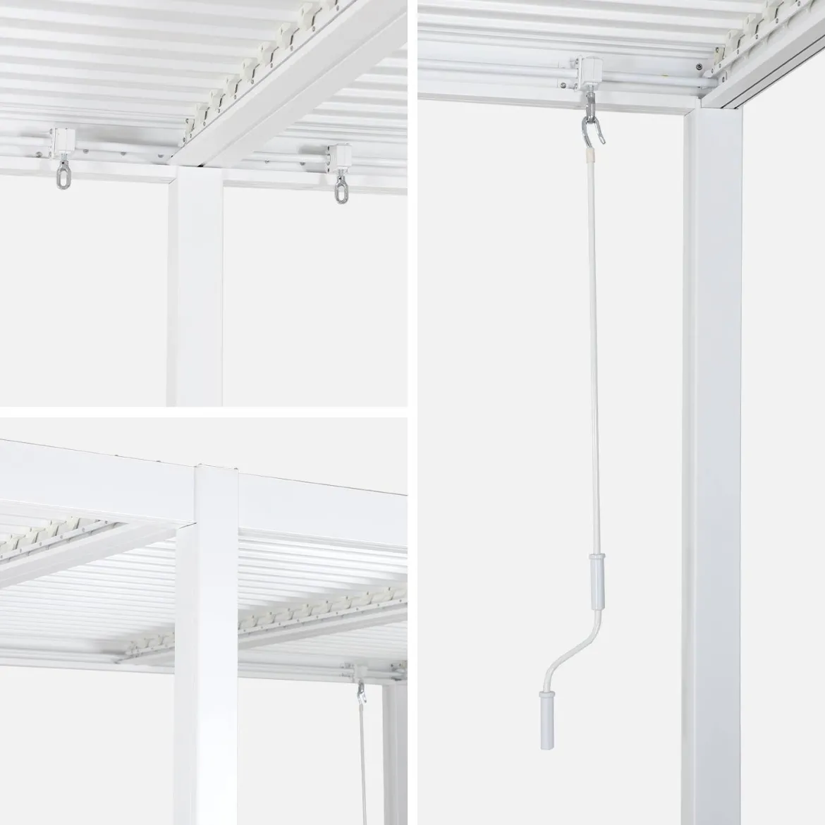 Pergola bioclimatica 3x6m in alluminio e acciaio + 4 tende 3m