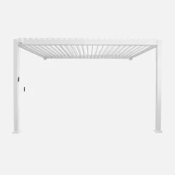 Pergola bioclimatica 3x4m in alluminio addossata, lame orientabili