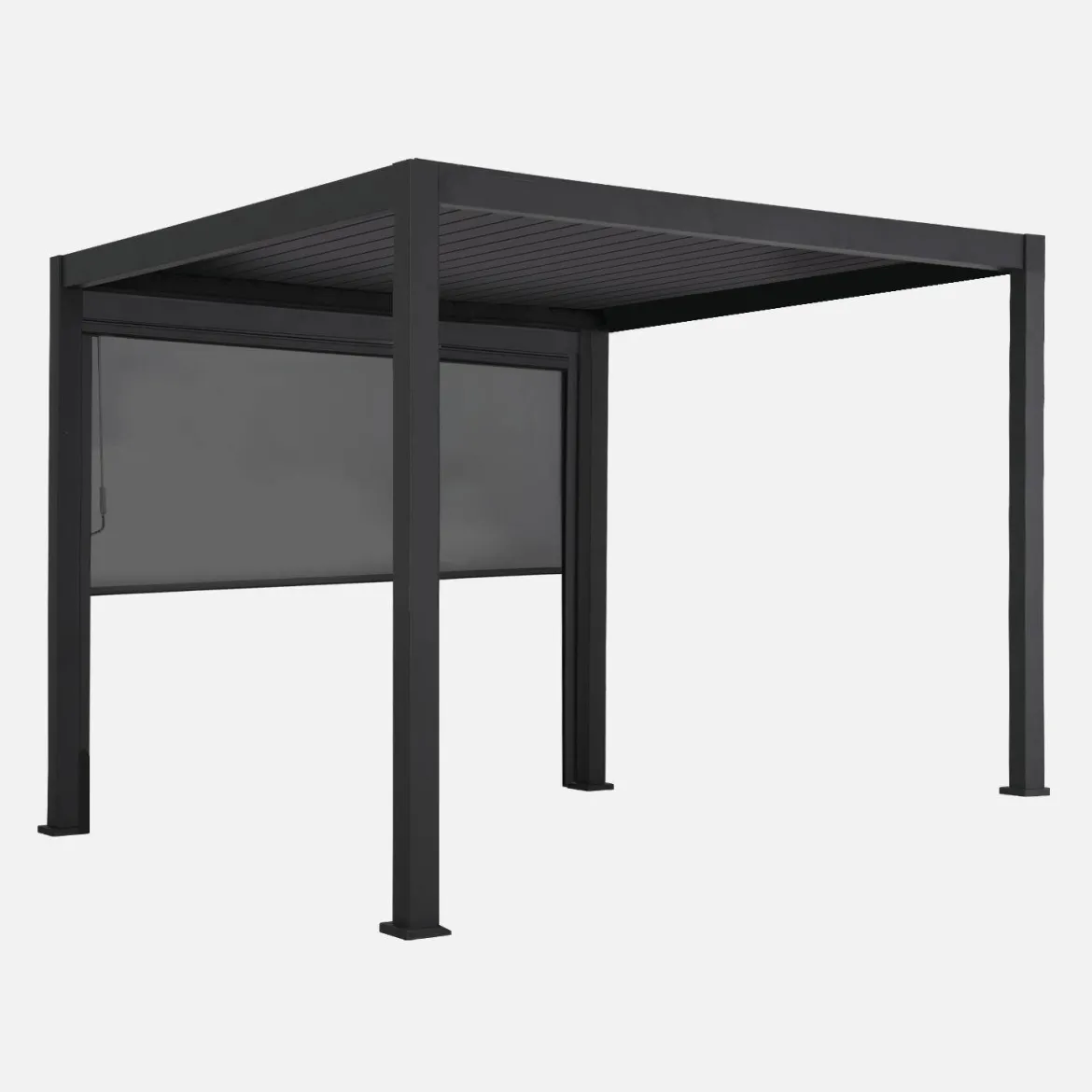 Pergola bioclimatica 3x3m in alluminio V2 + tenda 3m