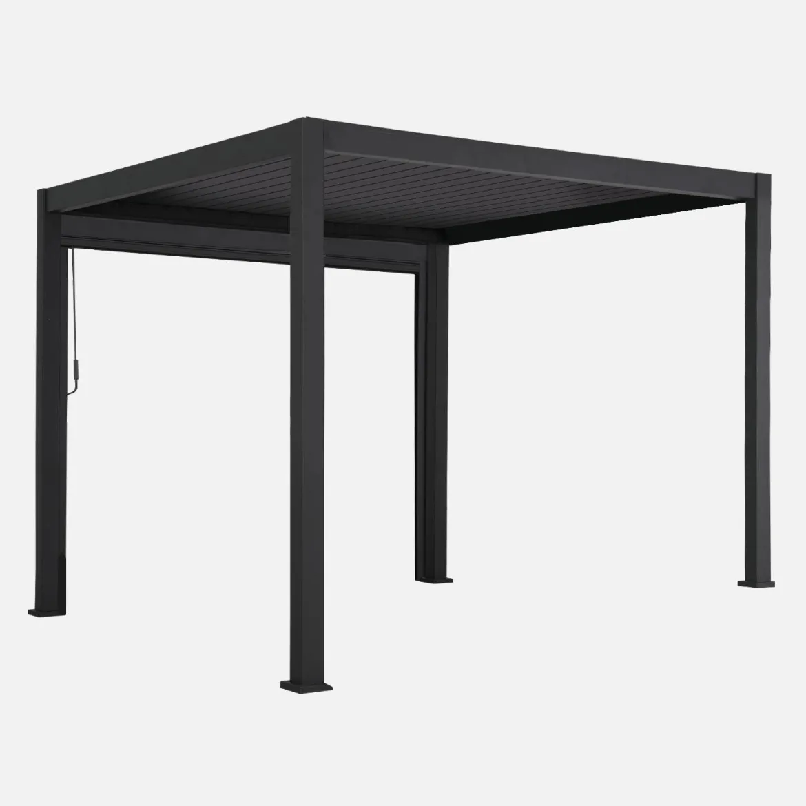 Pergola bioclimatica 3x3m in alluminio V2 + tenda 3m