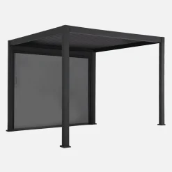 Pergola bioclimatica 3x3m in alluminio V2 + tenda 3m