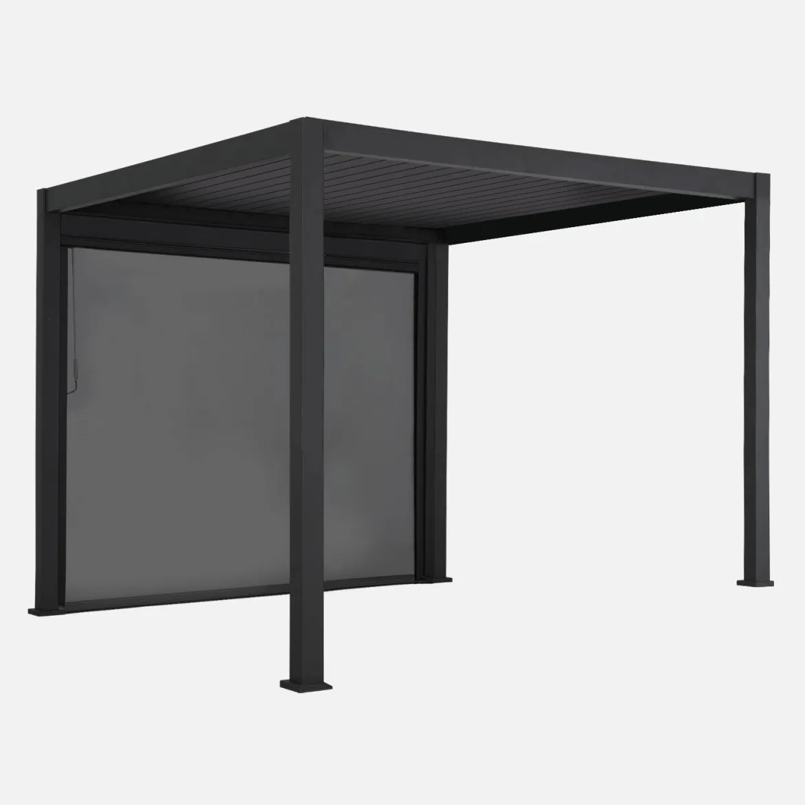 Pergola bioclimatica 3x3m in alluminio V2 + tenda 3m
